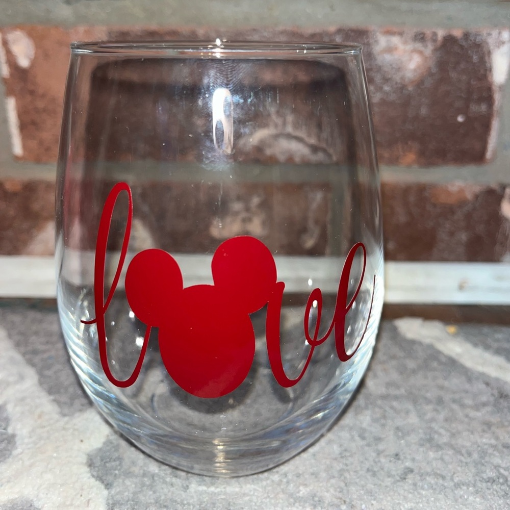 Disney Love Wine Glass